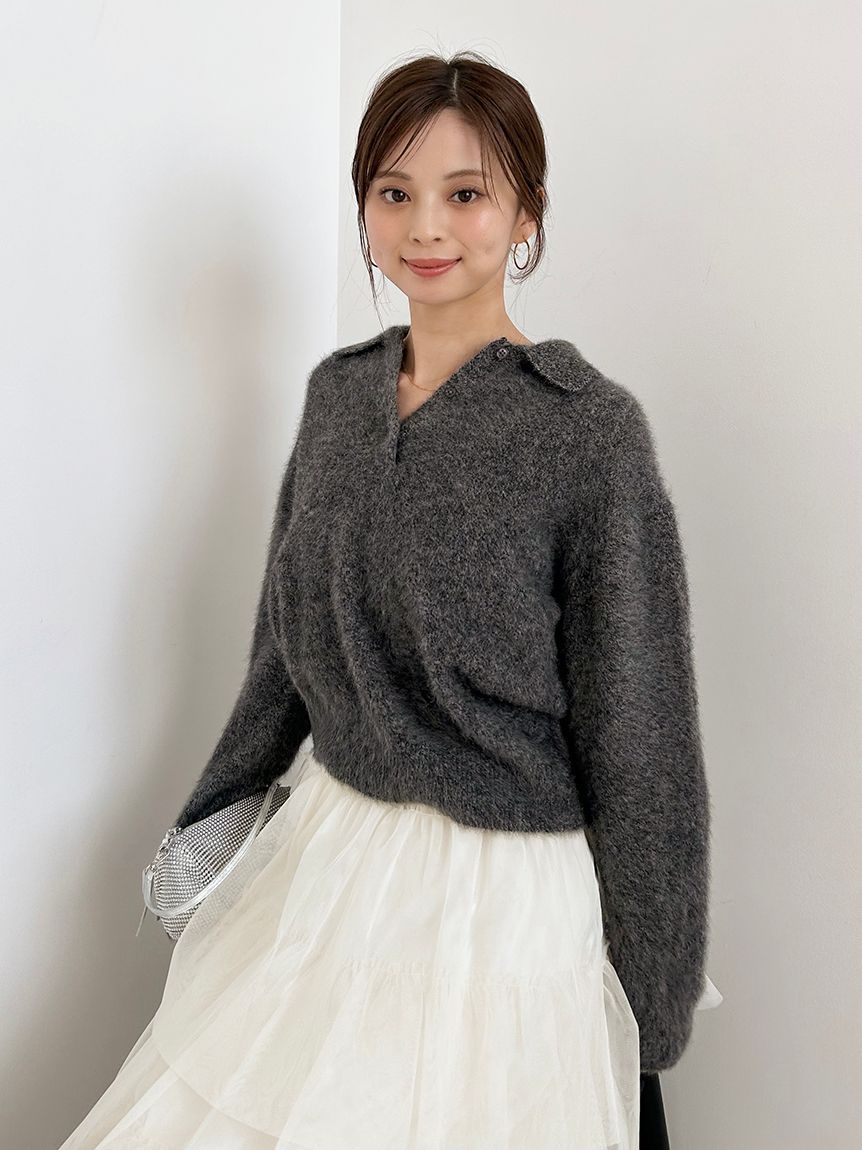 coco様　SNIDEL HIGH QUALITY】フォックスカシミヤニットポロ(ニット)｜トップス