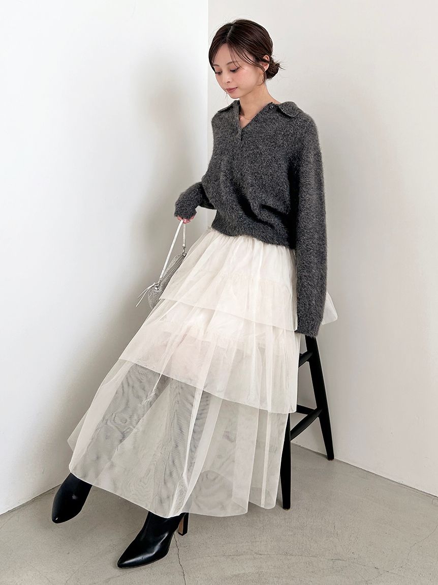 HIGH QUALITY】フォックスカシミヤニットポロ(ニット)｜トップス