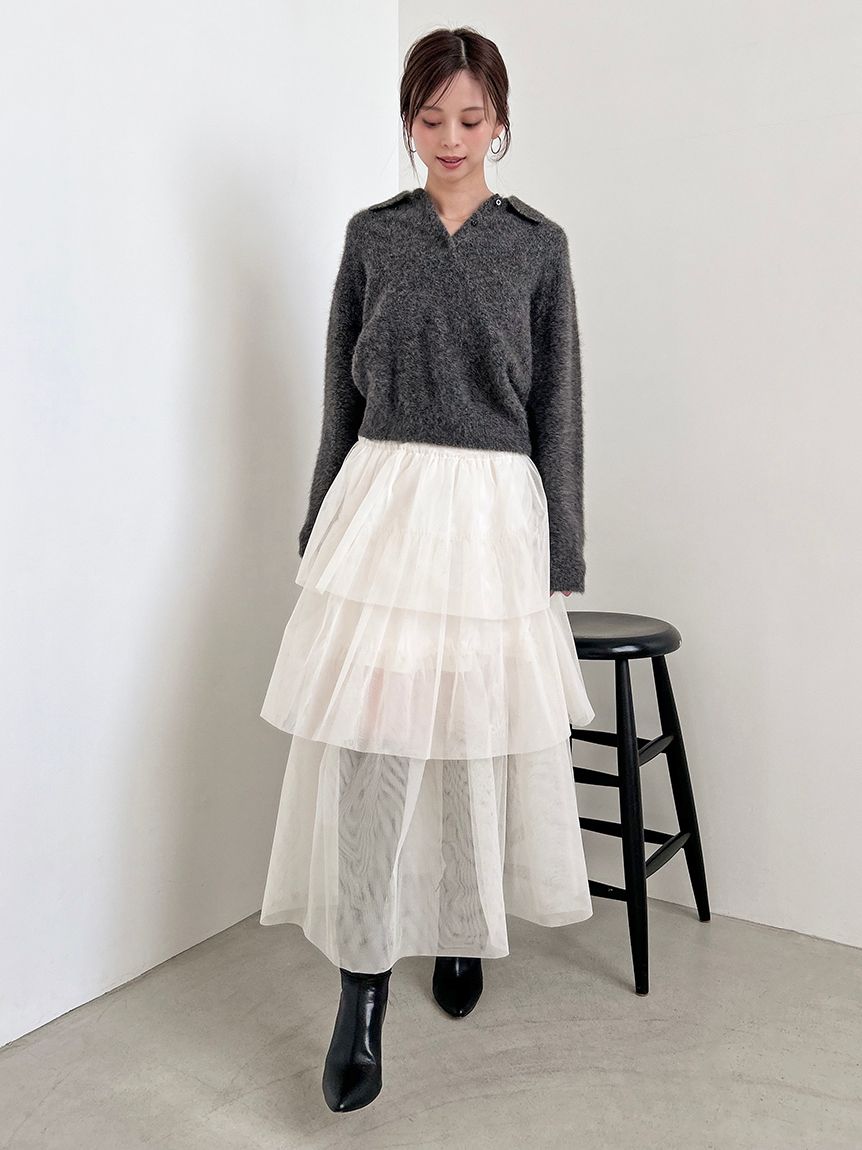 HIGH QUALITY】フォックスカシミヤニットポロ(ニット)｜トップス