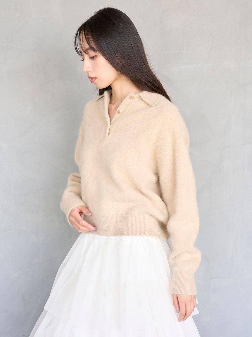 HIGH QUALITY】フォックスカシミヤニットポロ(ニット)｜トップス