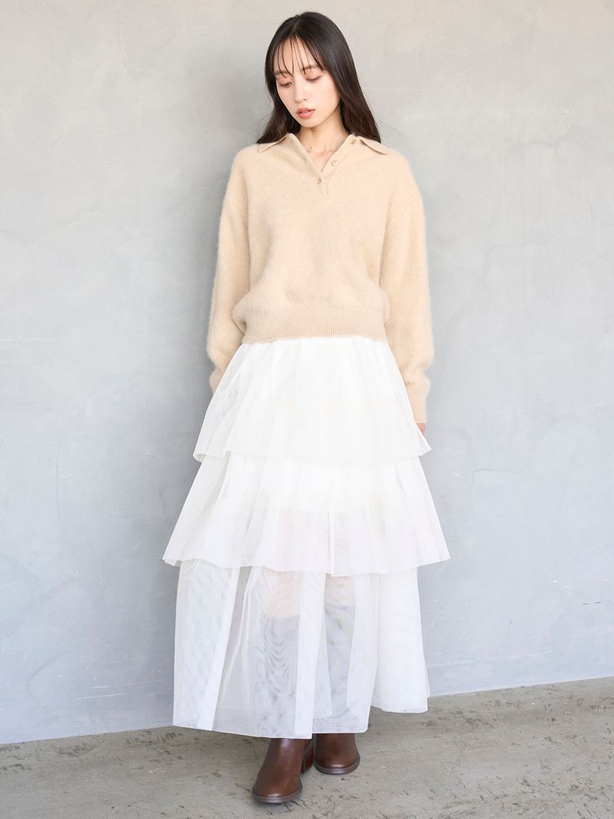 HIGH QUALITY】フォックスカシミヤニットポロ(ニット)｜トップス