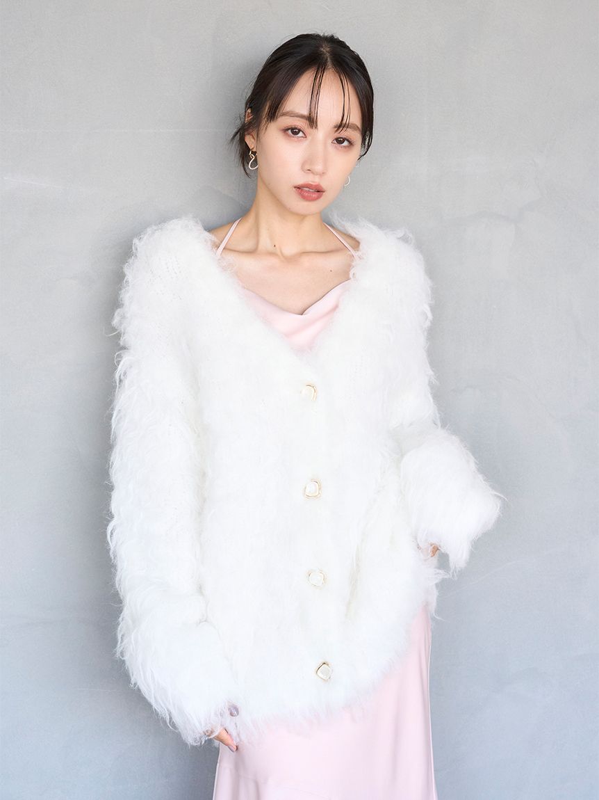 シャギーカーディガン IVR アイボリー シャギーカーディガン(カーディガン)｜トップス｜SNIDEL