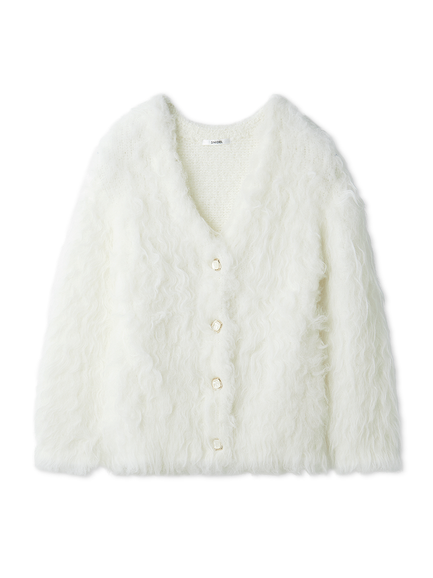 【完売】SNIDEL スナイデル シャギーカーディガン IVR アイボリー シャギーカーディガン(カーディガン)｜トップス｜SNIDEL
