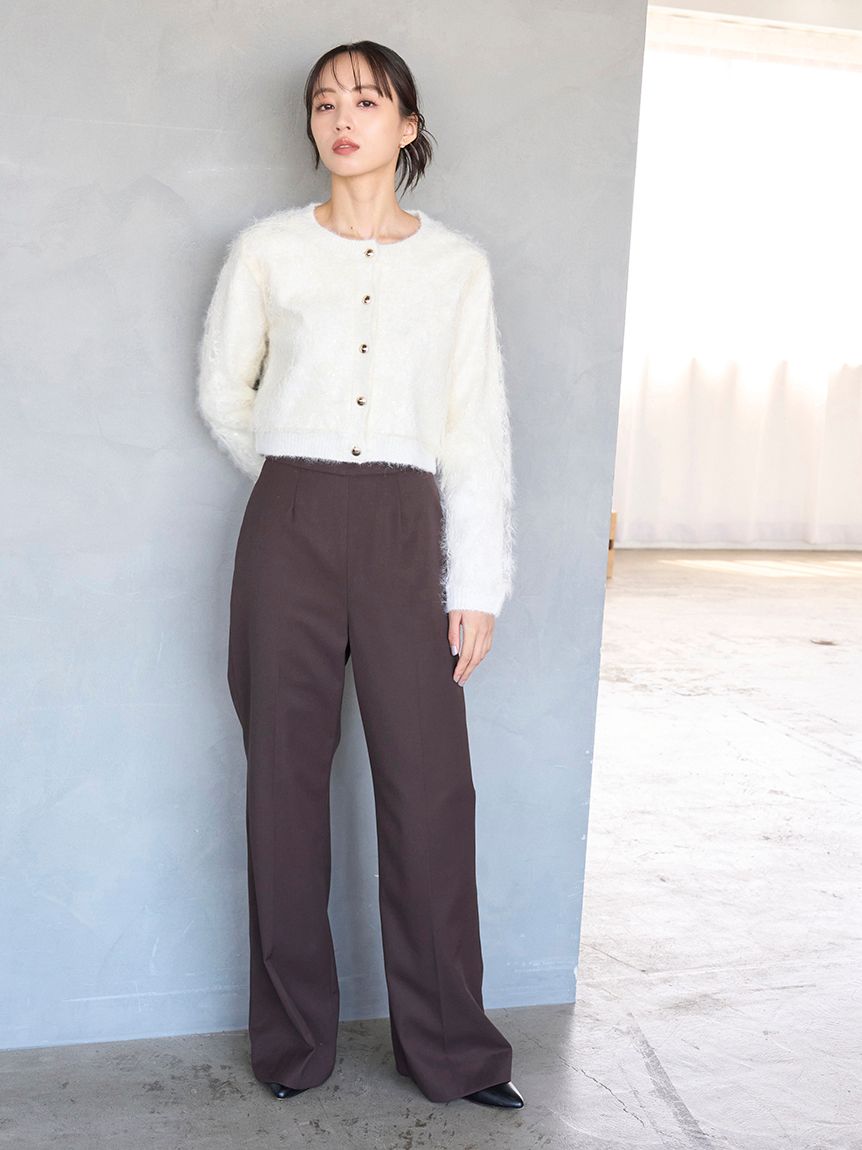 SNIDEL ブラック レースカーディガン ストラクチャーレースニットカーディガン(カーディガン)｜トップス