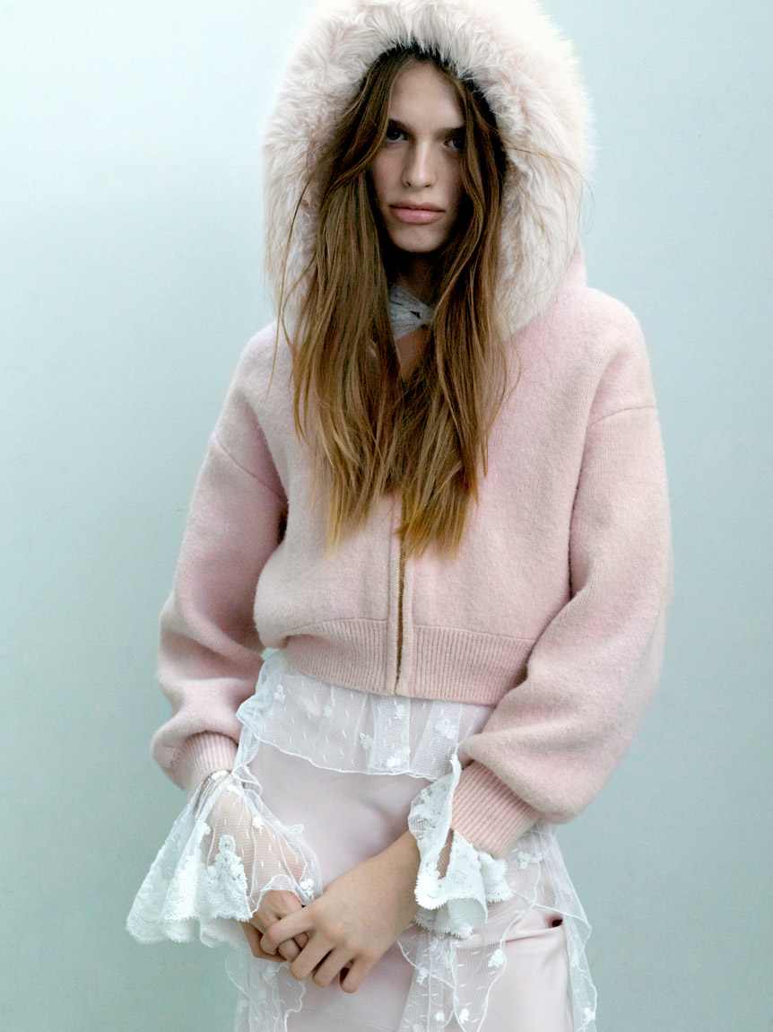 Sustainableファー付きニットパーカー(ニット)｜トップス｜SNIDEL