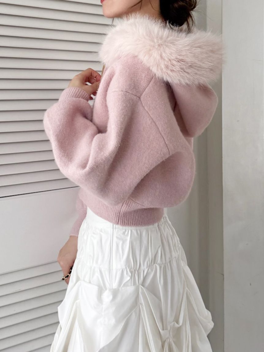 Sustainableファー付きニットパーカー(ニット)｜トップス｜SNIDEL