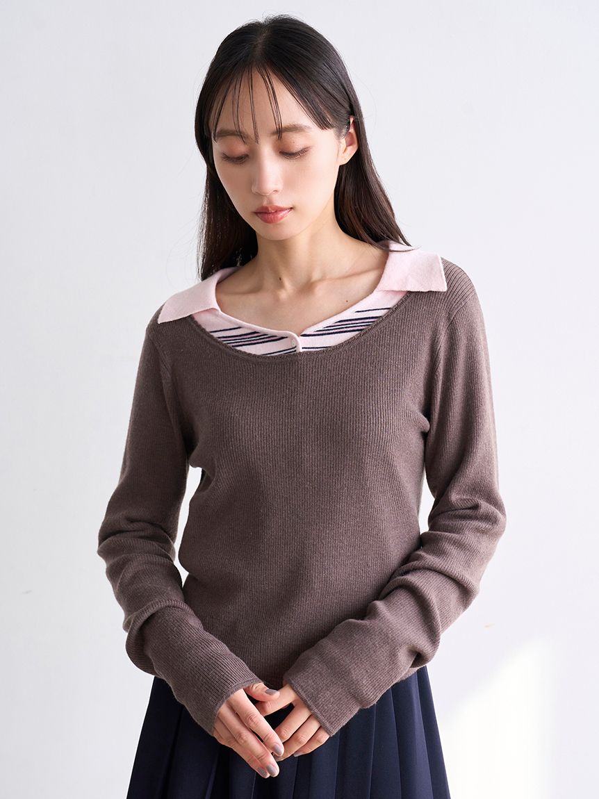 Sustainableレイヤードニットプルオーバー(ニット)｜トップス｜SNIDEL