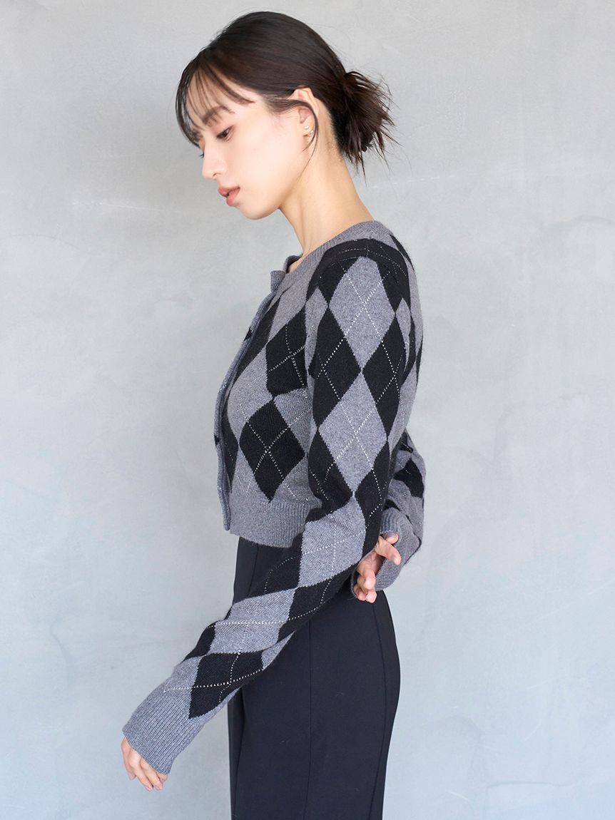 SNIDEL アーガイルニットアンサンブル 限定色 ピンク アーガイルニットアンサンブル(ニット)｜トップス｜SNIDEL(スナイデル