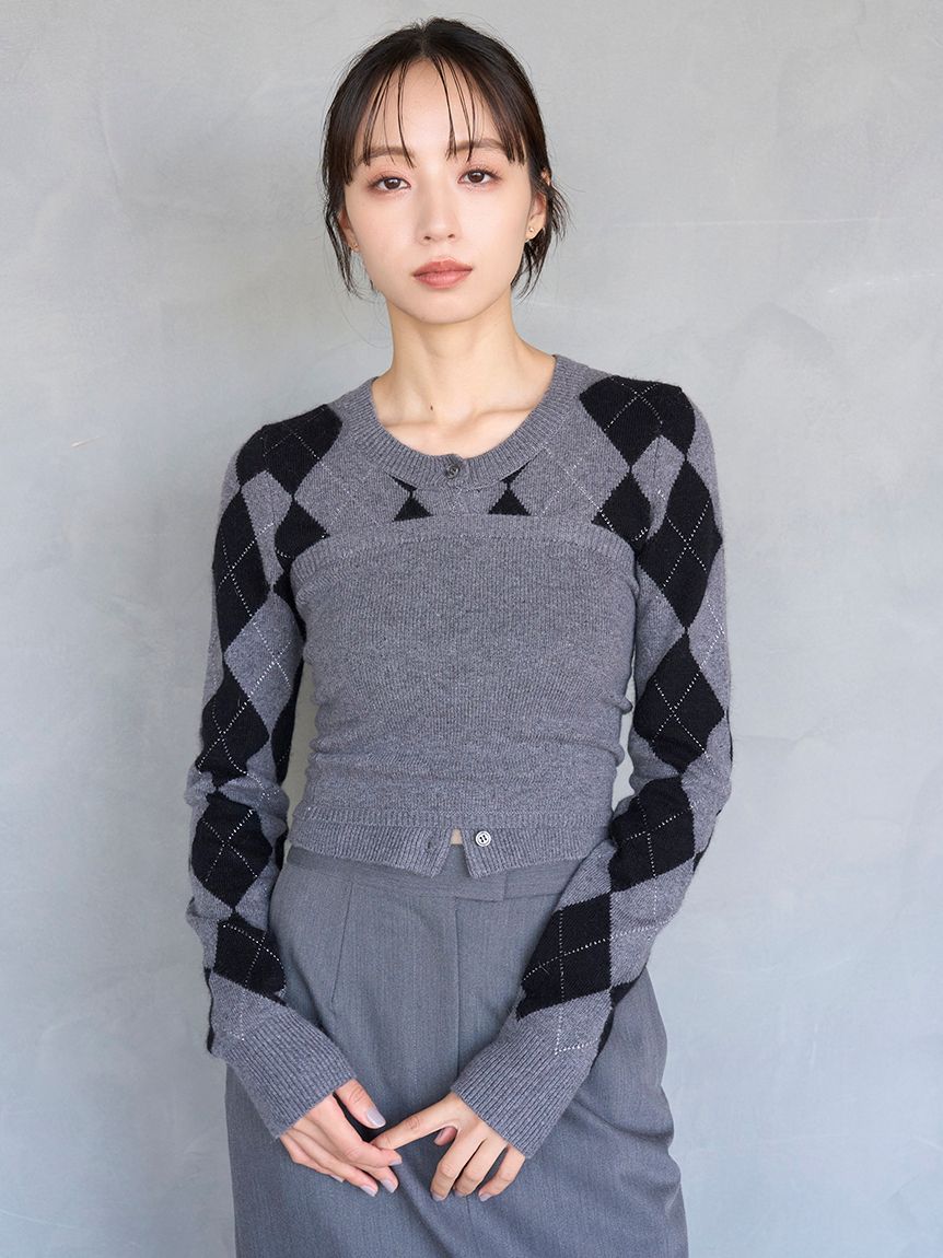 アーガイルニットアンサンブル(ニット)｜トップス｜SNIDEL(スナイデル