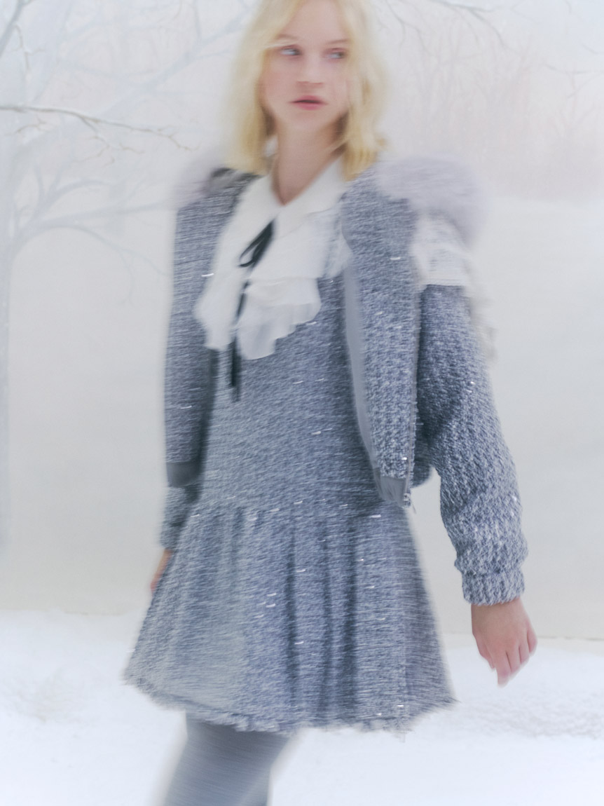 Sustainableレイヤードラッフルニットプルオーバー(ニット)｜トップス