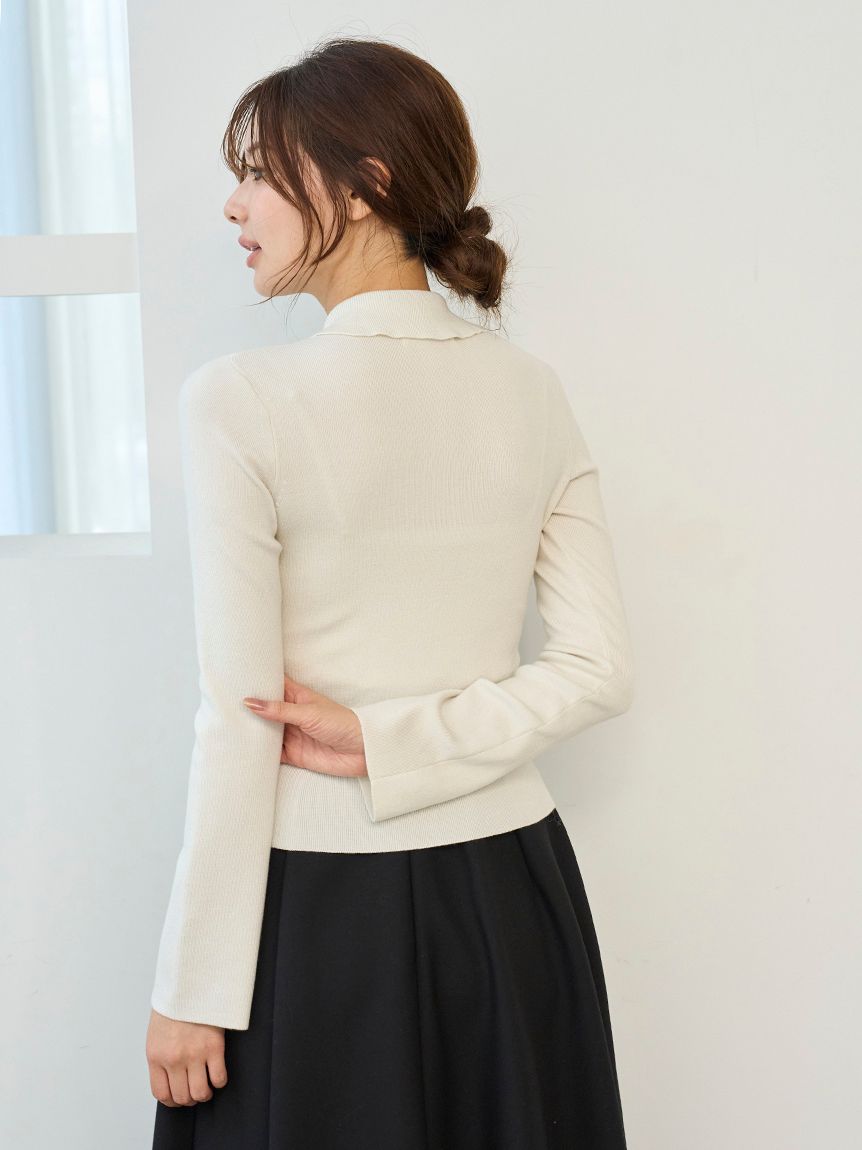 Sustainableレイヤードラッフルニットプルオーバー(ニット)｜トップス