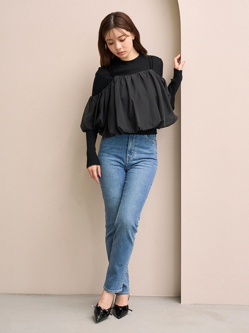 オフショルレイヤードニットプルオーバー(ニット)｜トップス｜SNIDEL