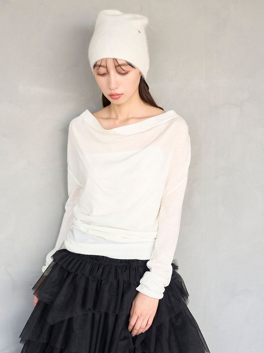 スナイデル SNIDEL ドレープニットトップス swnt255133 レディース アシメネック ワンショルダー シンプル 長袖 2025冬 ドレープニットトップス(ニット)｜トップス｜SNIDEL(スナイデル)の通販