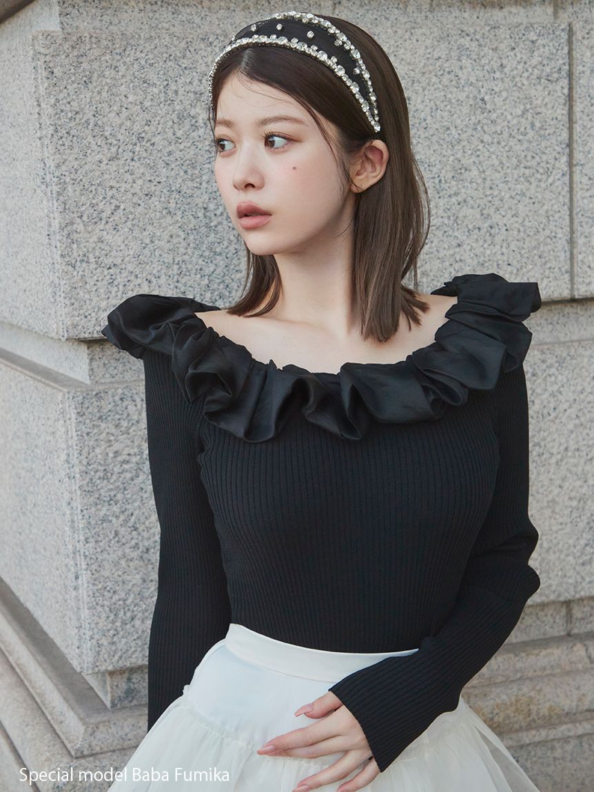 シアーフリルニットプルオーバー【カンヘウォン着用】(ニット