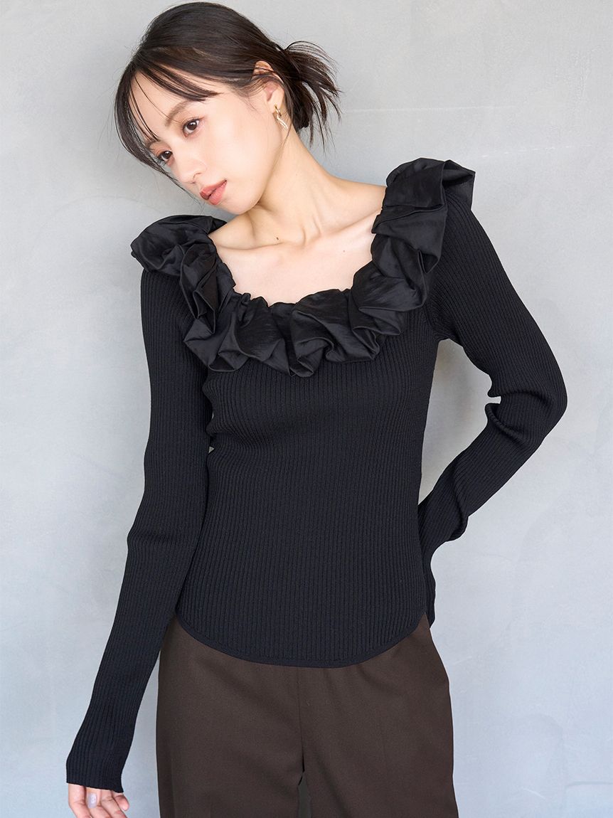 シアーフリルニットプルオーバー【カンヘウォン着用】(ニット