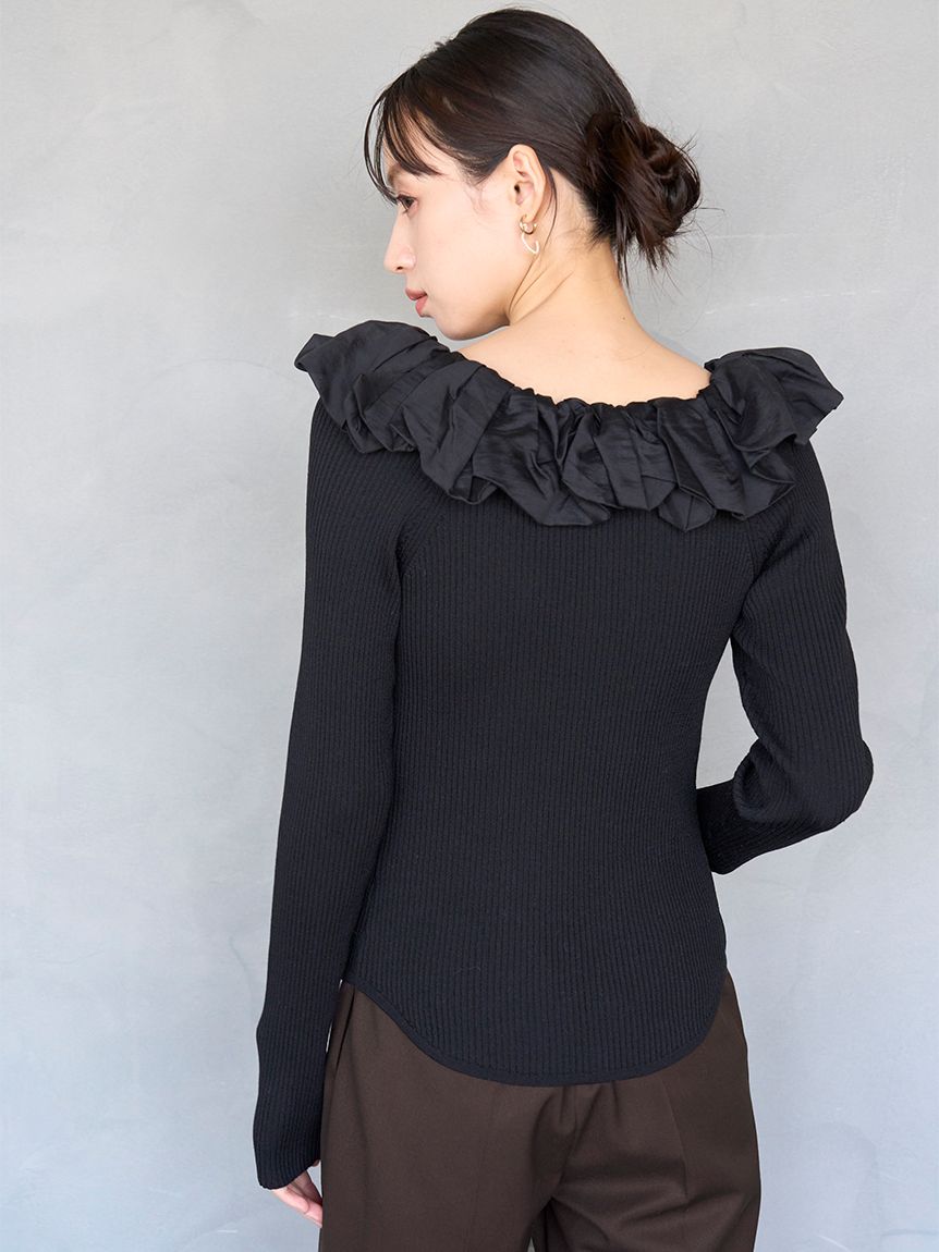 シアーフリルニットプルオーバー【カンヘウォン着用】(ニット