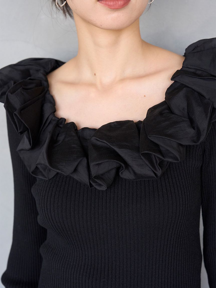 シアーフリルニットプルオーバー【カンヘウォン着用】(ニット