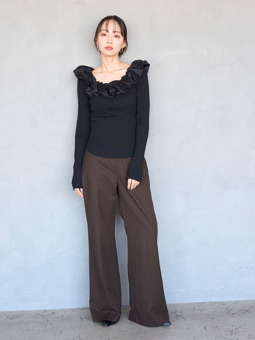 シアーフリルニットプルオーバー【カンヘウォン着用】(ニット