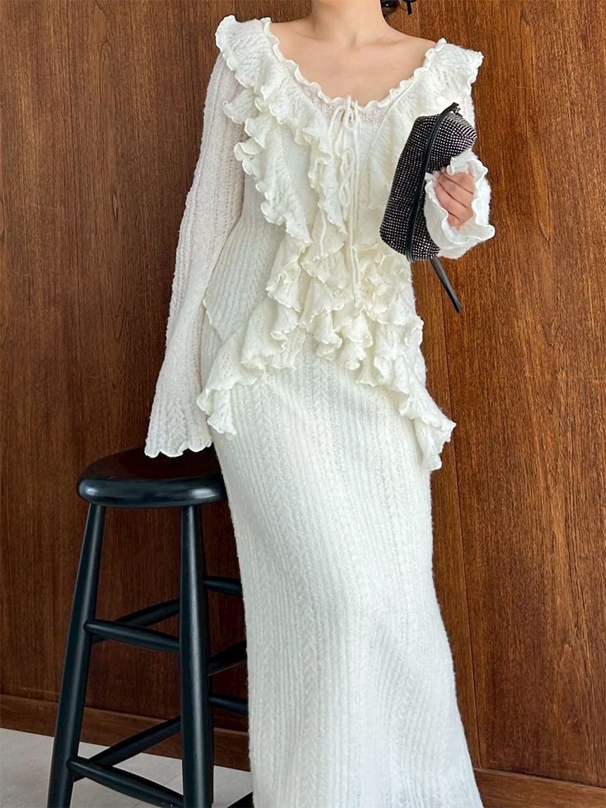 ラッフルデザインニットプルオーバー(ニット)｜トップス｜SNIDEL