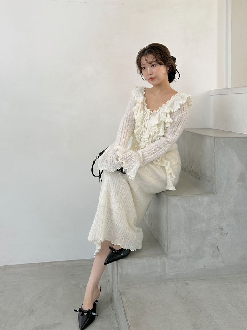 ラッフルデザインニットプルオーバー(ニット)｜トップス｜SNIDEL