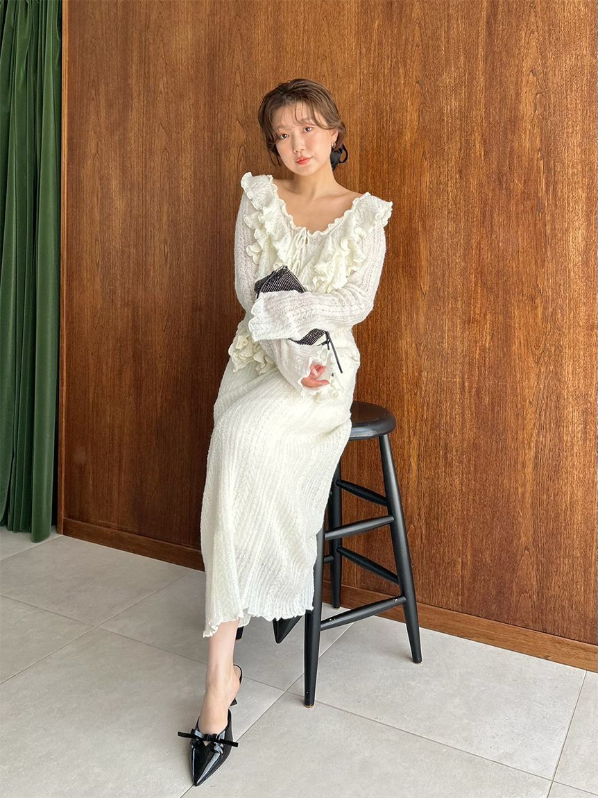 ラッフルデザインニットプルオーバー(ニット)｜トップス｜SNIDEL