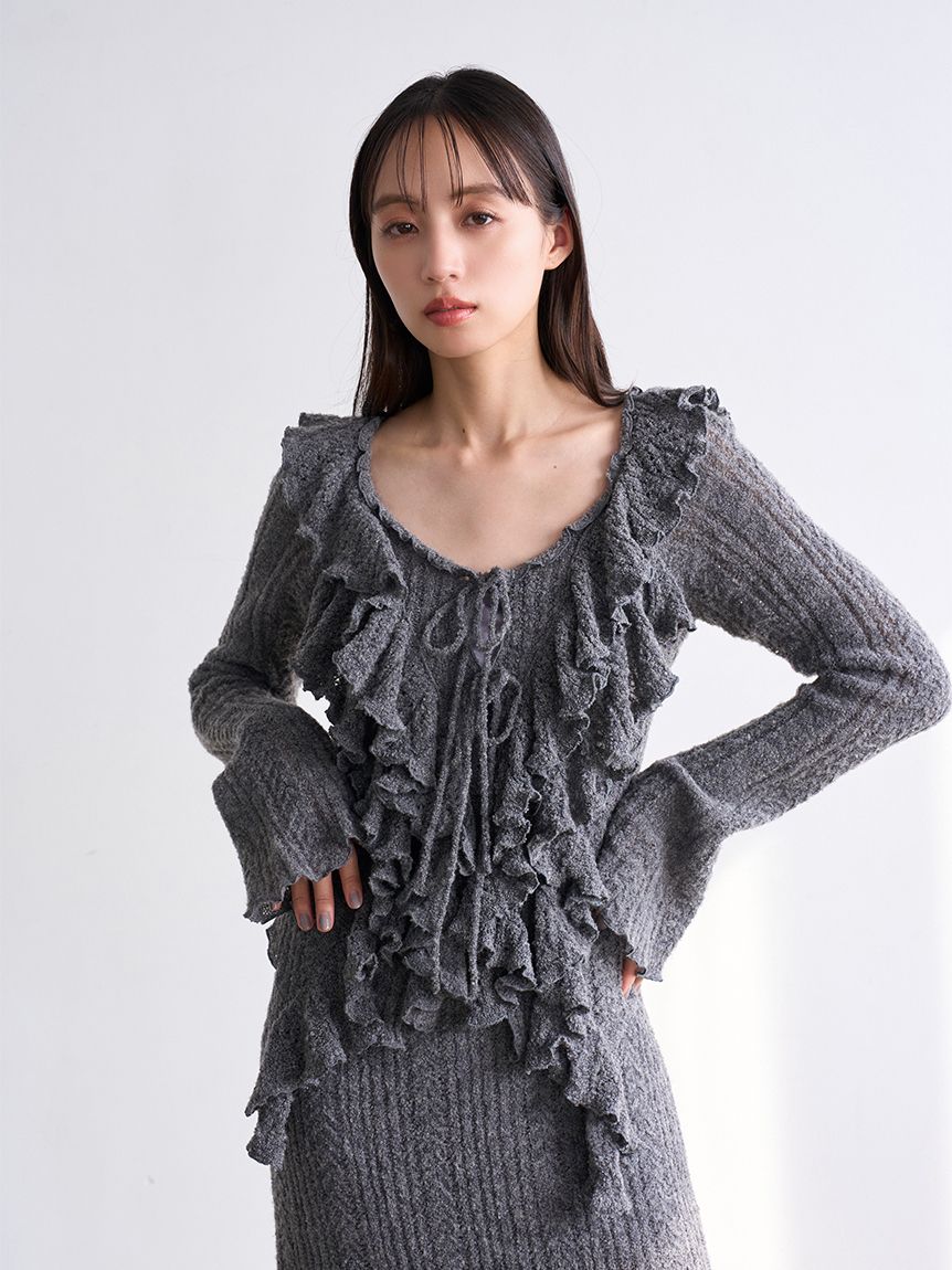 ラッフルデザインニットプルオーバー(ニット)｜トップス｜SNIDEL