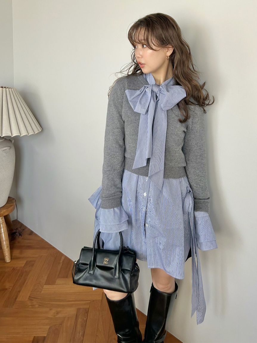 レイヤードボウタイチュニック(ニット)｜トップス｜SNIDEL(スナイデル