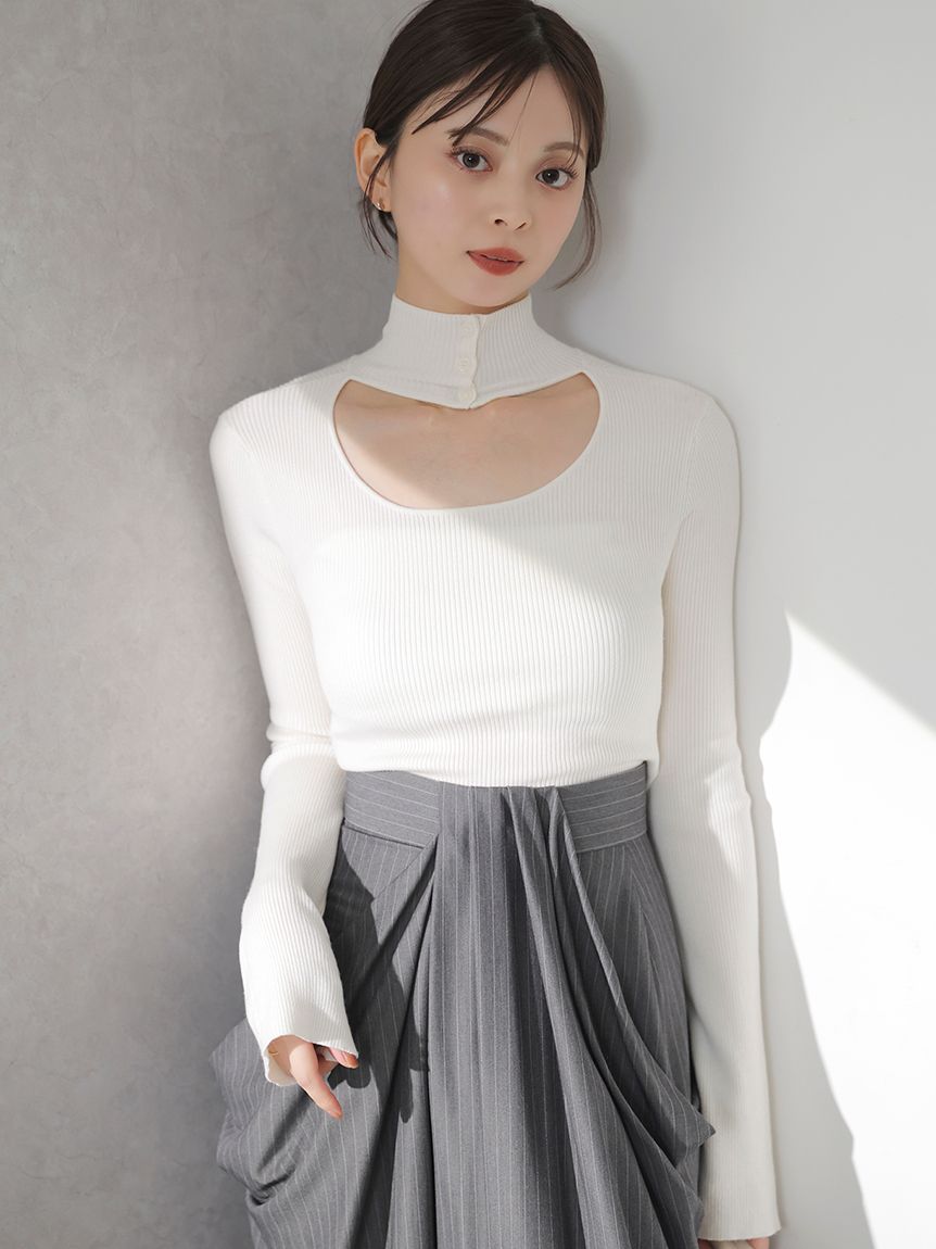 SNIDELトップス 2wayクロップドハイネックプルオーバー(ニット)｜トップス｜SNIDEL