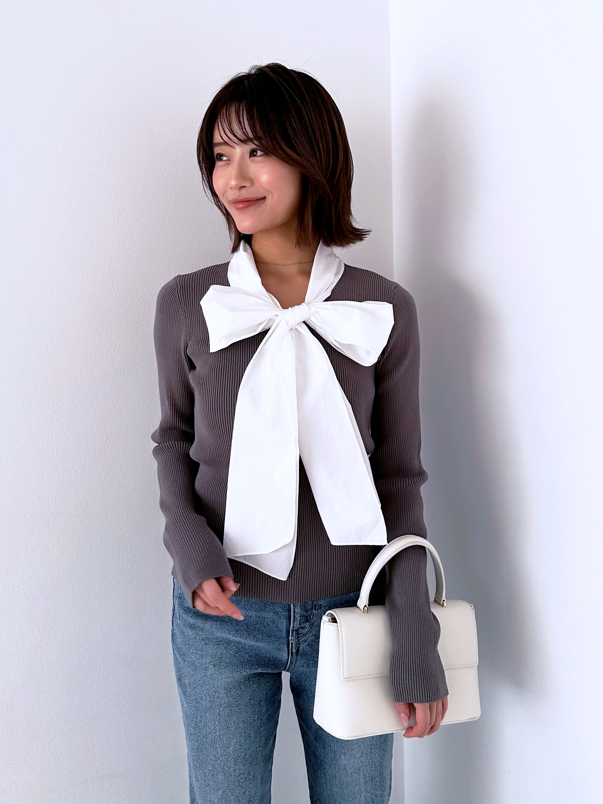 ボウタイニットプルオーバー(ニット)｜トップス｜SNIDEL(スナイデル)の