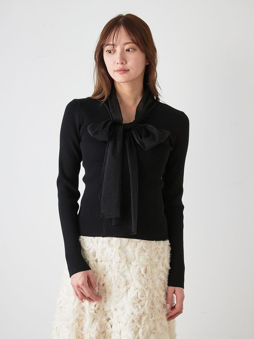 ボウタイニットプルオーバー(ニット)｜トップス｜SNIDEL(スナイデル)の