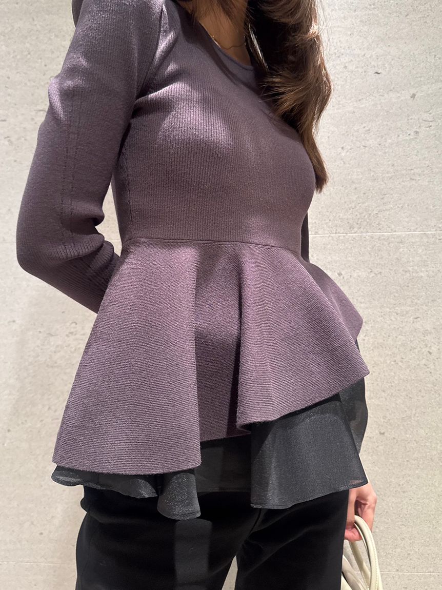 ペプラムアシメニットプルオーバー(ニット)｜トップス｜SNIDEL