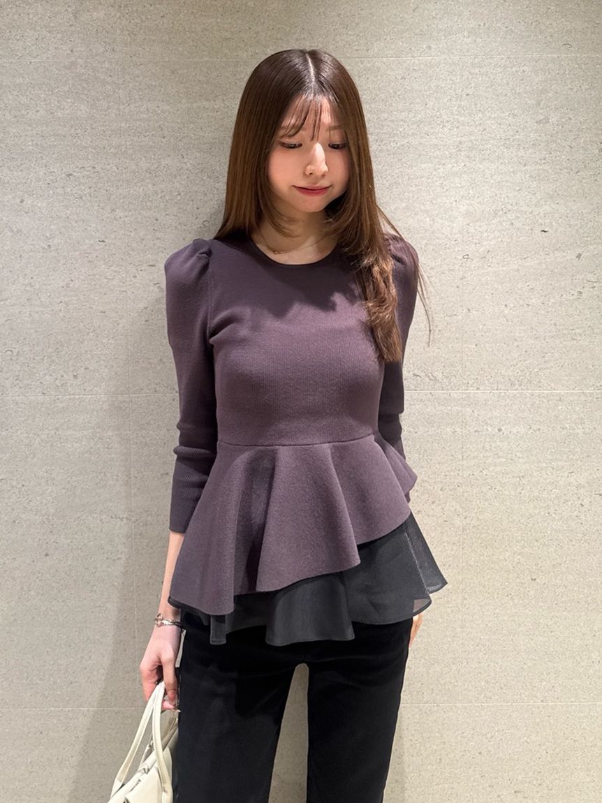 ペプラムアシメニットプルオーバー(ニット)｜トップス｜SNIDEL