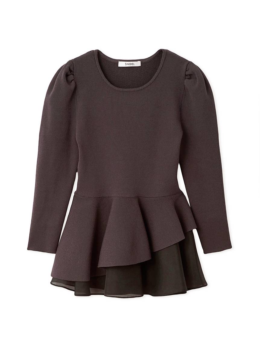 ペプラムアシメニットプルオーバー(ニット)｜トップス｜SNIDEL