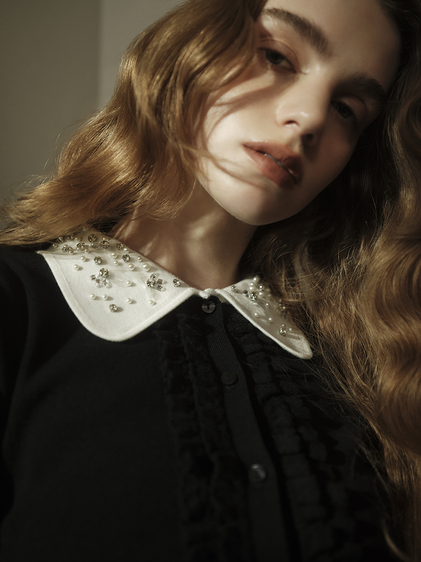 WEB限定】ビジューカラーニットカーディガン(カーディガン)｜トップス