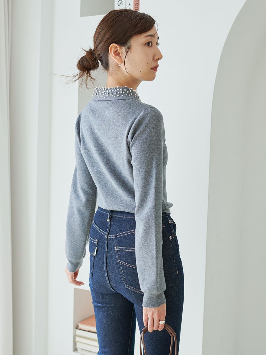 SNIDEL スナイデル　ビジューカラーニットカーディガン WEB限定】ビジューカラーニットカーディガン(カーディガン)｜トップス