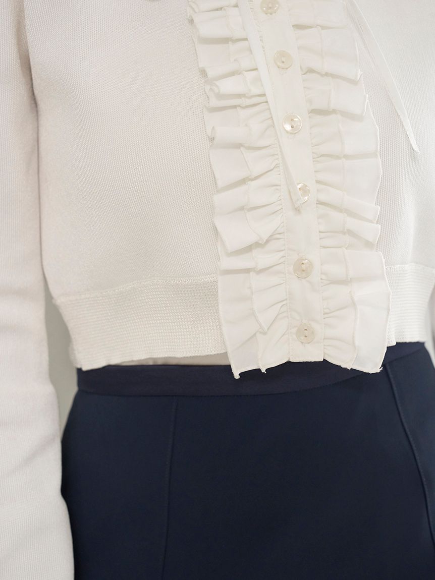 フリルニットカーディガン(カーディガン)｜トップス｜SNIDEL