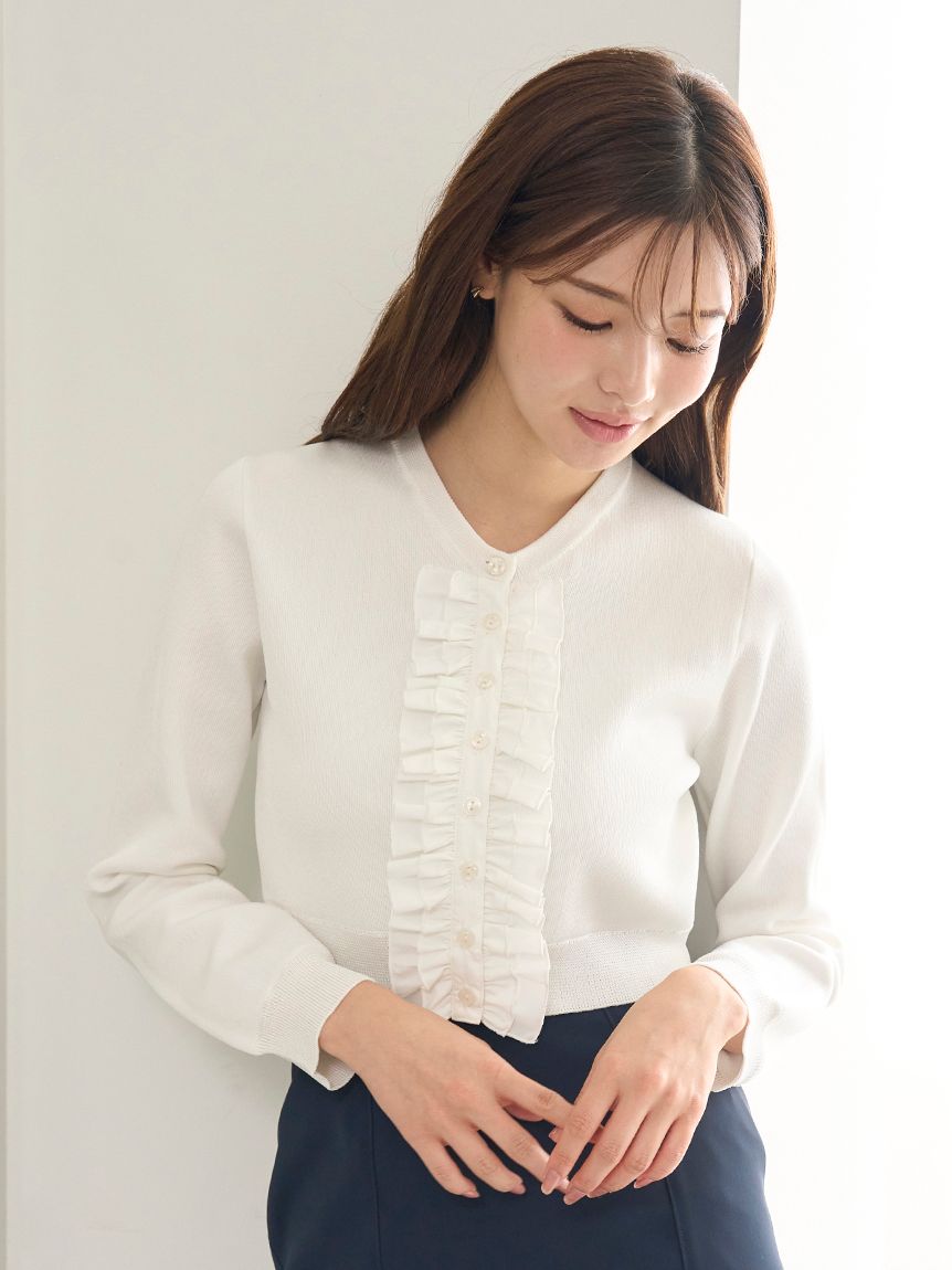 【新品タグ付き】スナイデル　シアーフリルカーディガン　ネイビー　SNIDEL 新品タグ付き】スナイデル シアーフリルカーディガン ネイビー SNIDEL