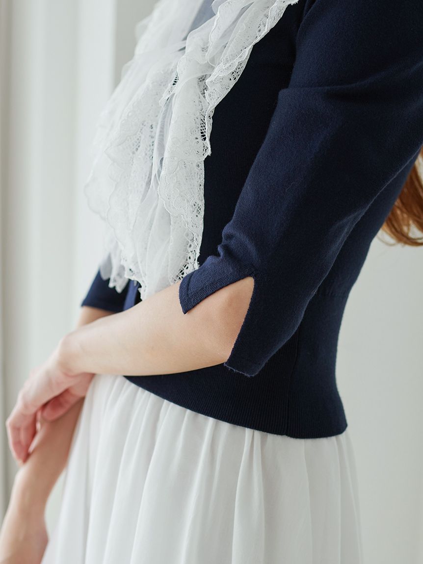 チュールフリルニットプルオーバー(ニット)｜トップス｜SNIDEL