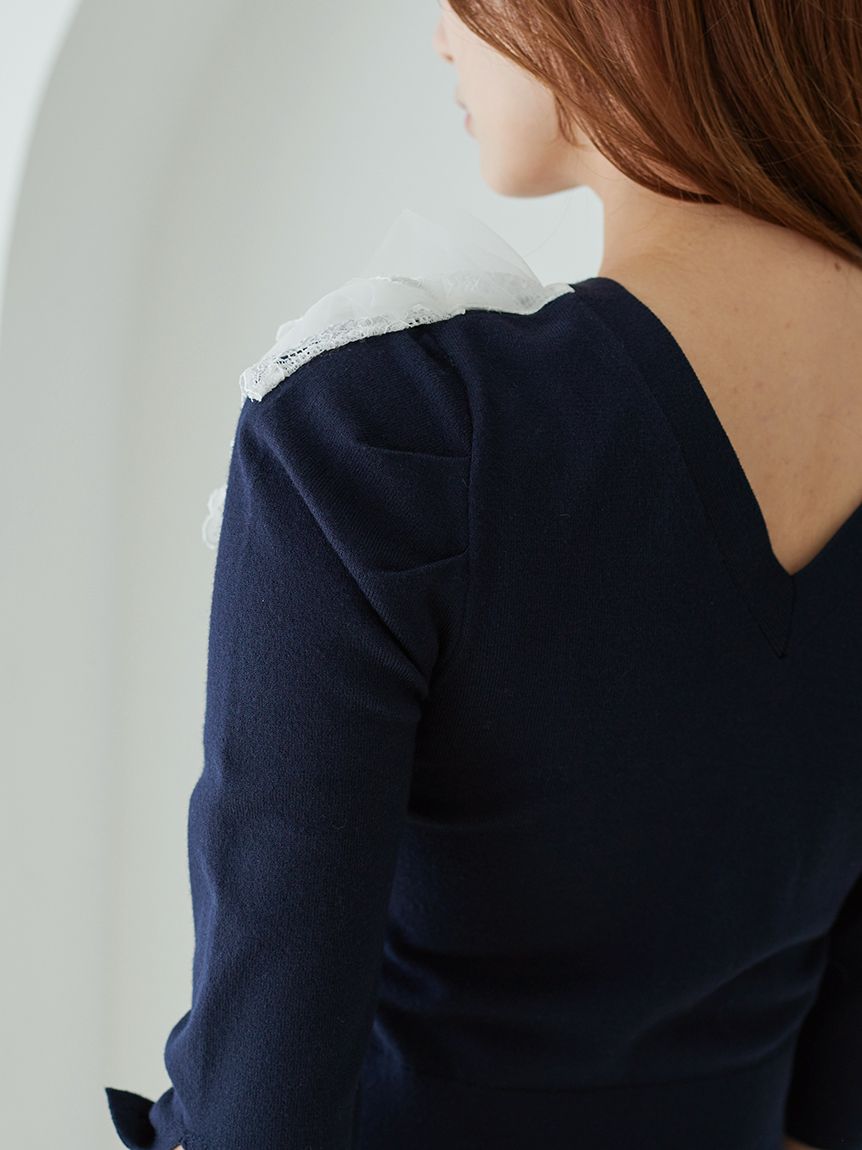 チュールフリルニットプルオーバー(ニット)｜トップス｜SNIDEL