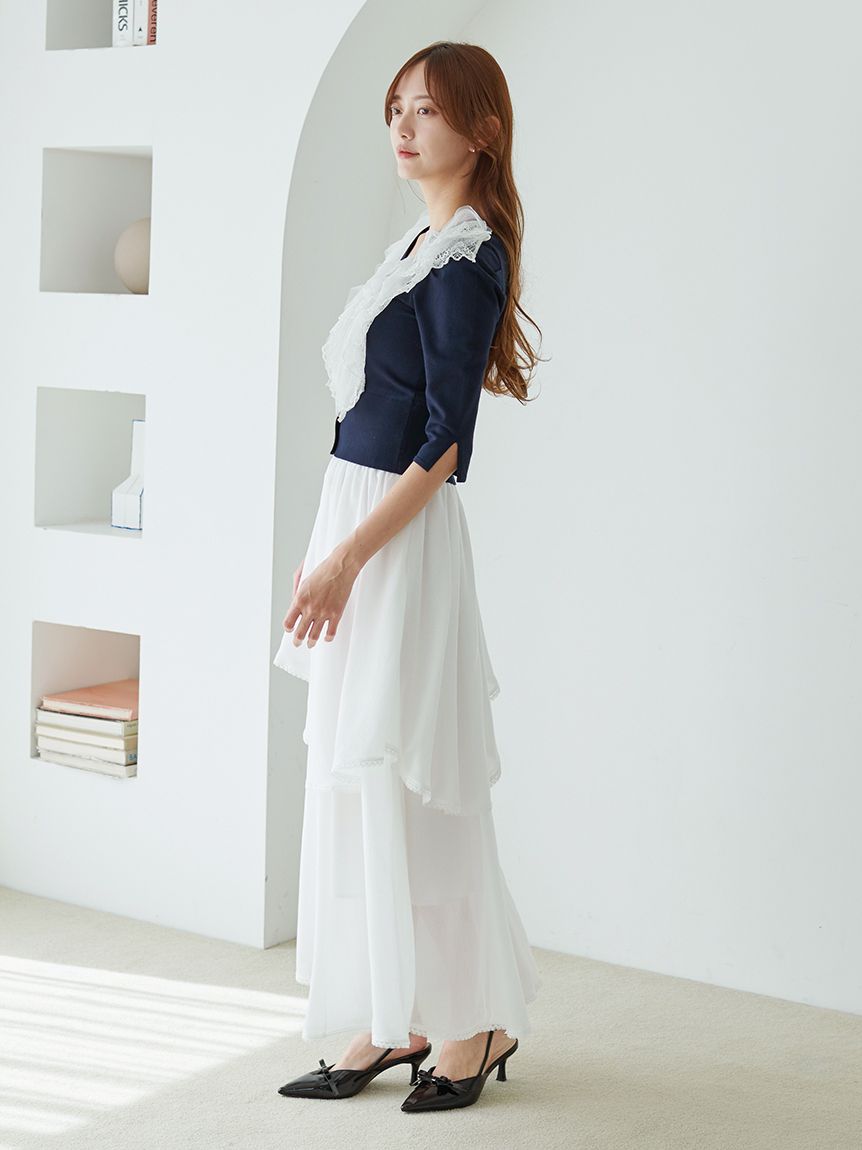 チュールフリルニットプルオーバー(ニット)｜トップス｜SNIDEL