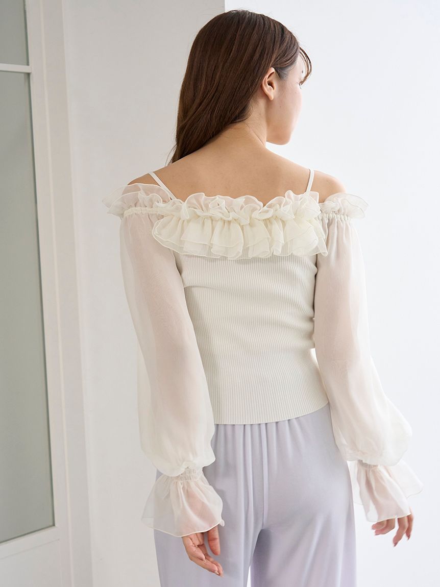 デザインシアーフリルニットプルオーバー(ニット)｜トップス｜SNIDEL