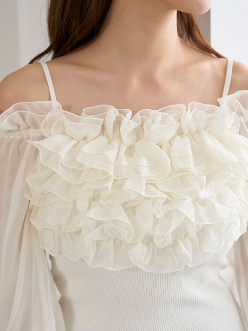 デザインシアーフリルニットプルオーバー(ニット)｜トップス｜SNIDEL