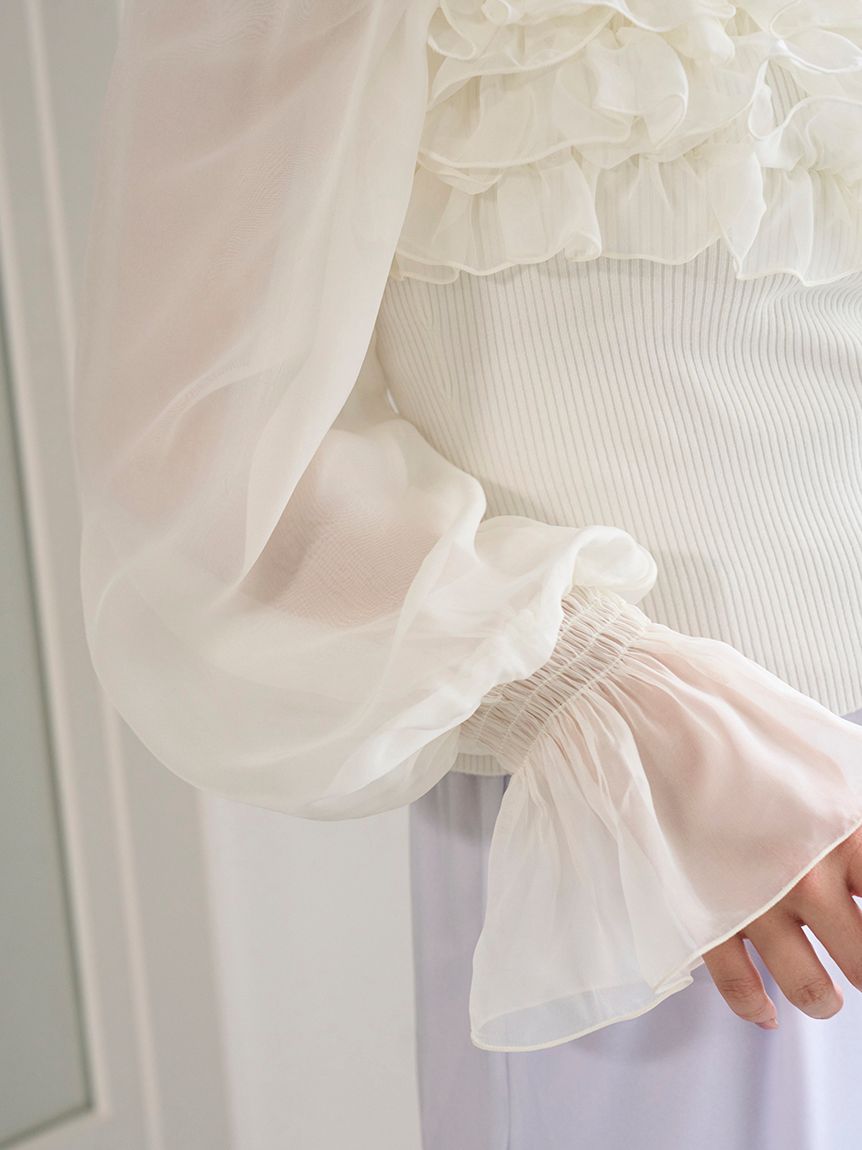 デザインシアーフリルニットプルオーバー(ニット)｜トップス｜SNIDEL