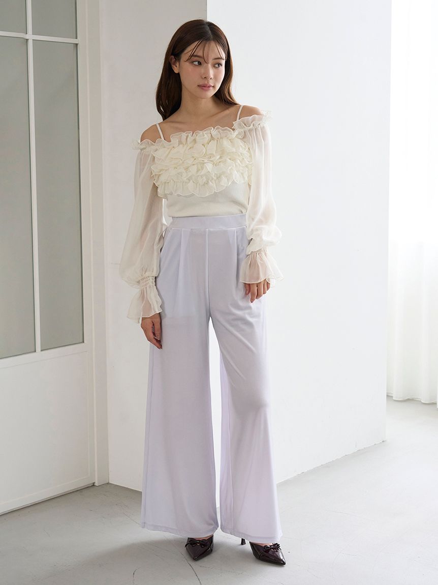 デザインシアーフリルニットプルオーバー(ニット)｜トップス｜SNIDEL