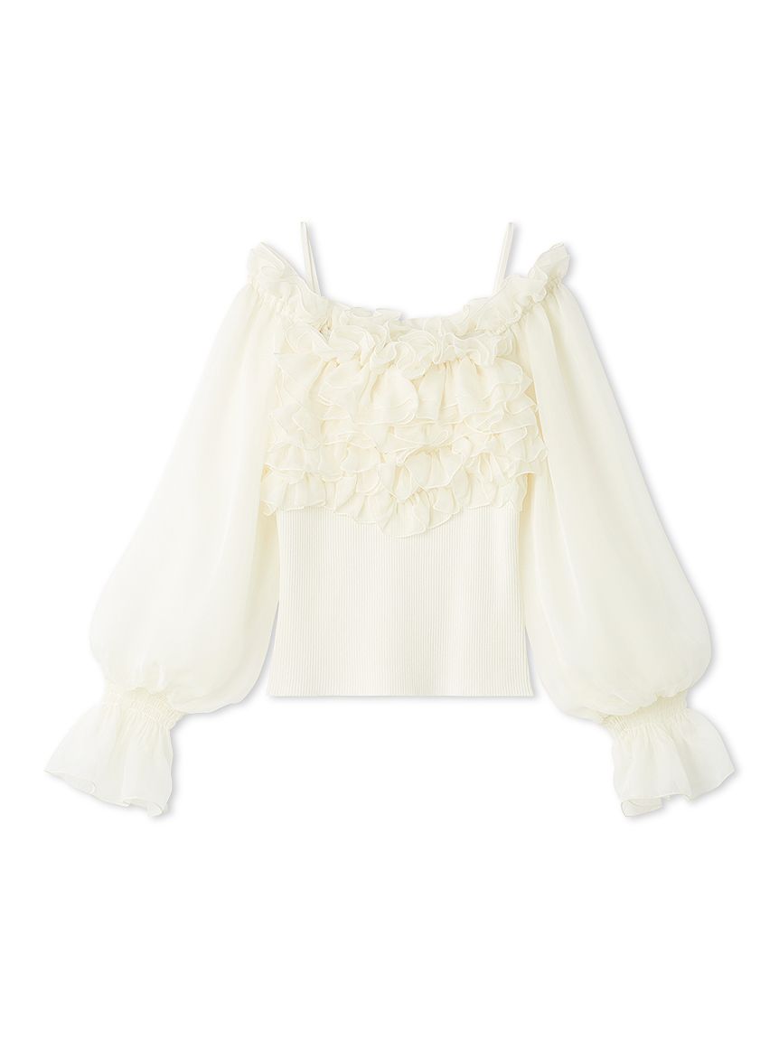 デザインシアーフリルニットプルオーバー(ニット)｜トップス｜SNIDEL