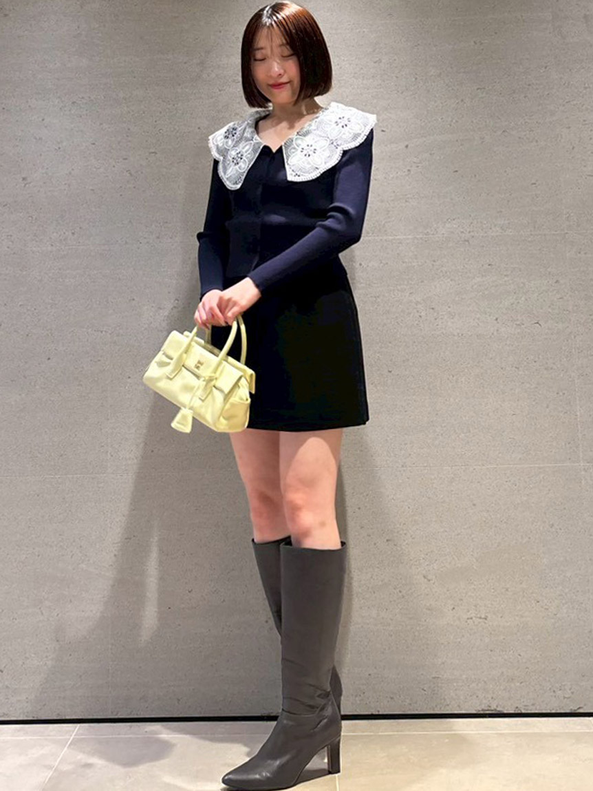 エンブロイダリーカラーニットトップス(ニット)｜トップス｜SNIDEL