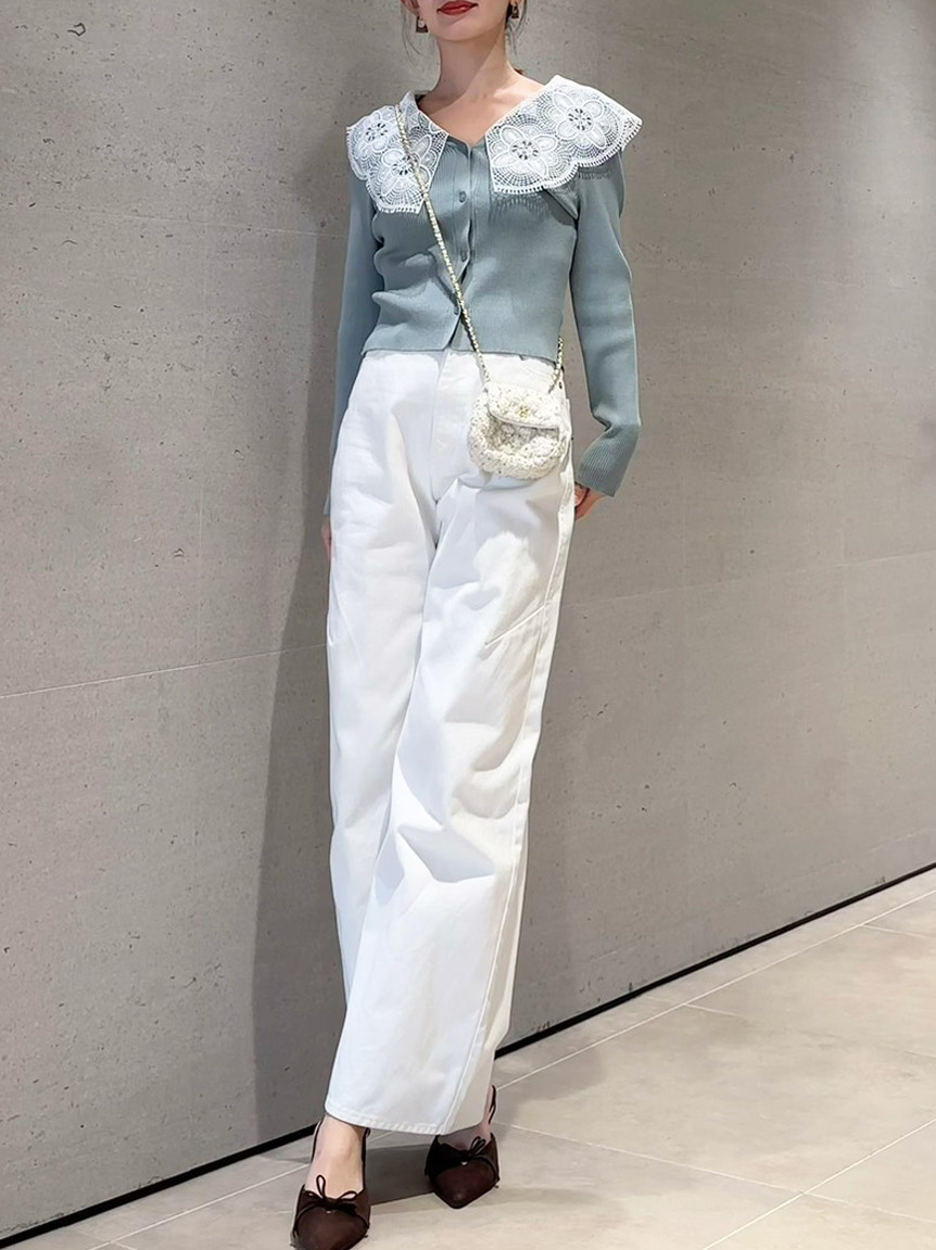 スナイデル　ニットトップス エンブロイダリーカラーニットトップス(ニット)｜トップス｜SNIDEL