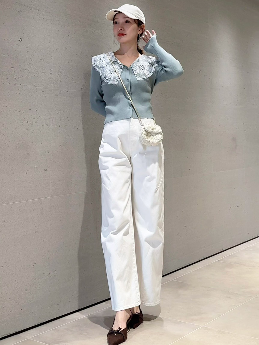 エンブロイダリーカラーニットトップス(ニット)｜トップス｜SNIDEL