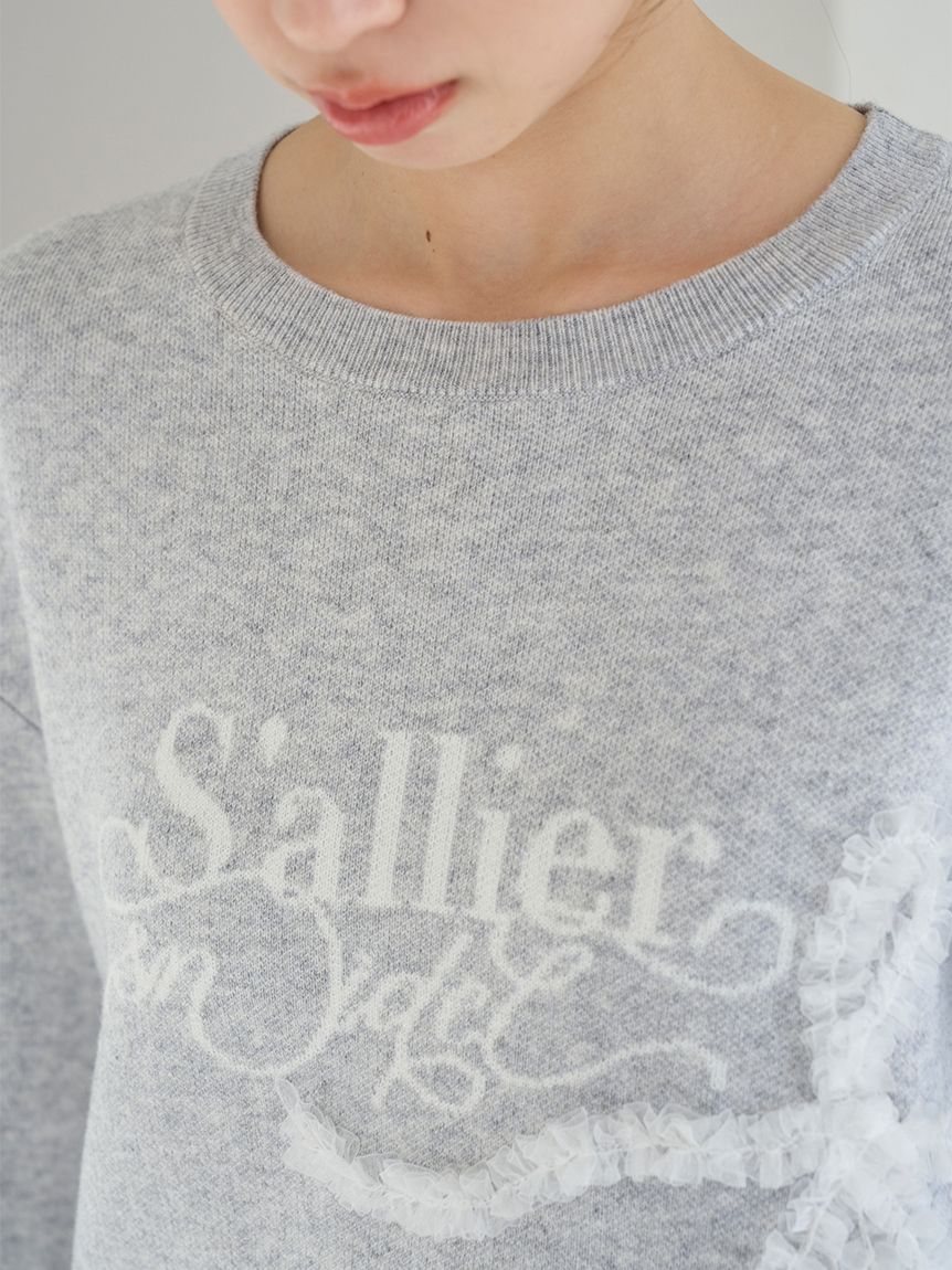 リボンモチーフジャガードニットプルオーバー(ニット)｜トップス