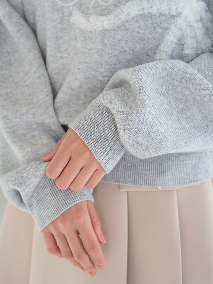 リボンモチーフジャガードニットプルオーバー(ニット)｜トップス